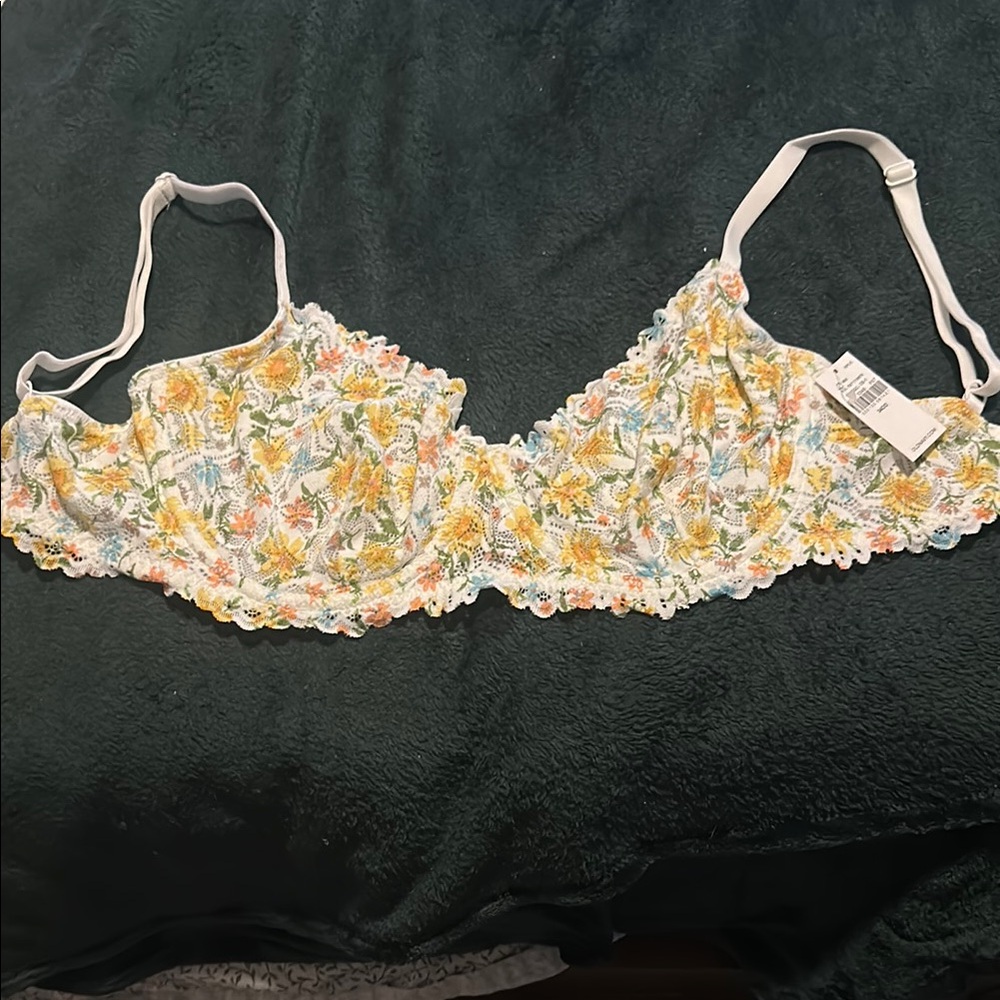 Old Navy Floral Lace Bra - White and Yellow